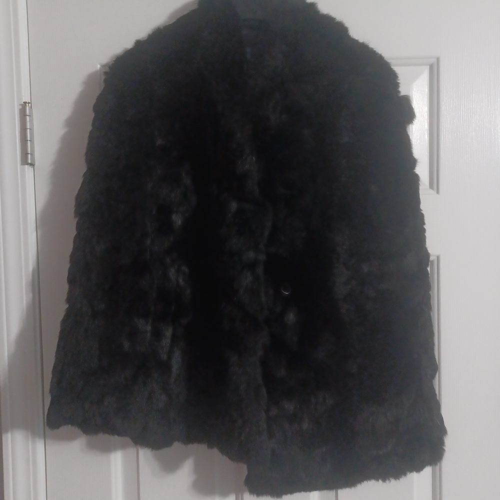 Luxurious Black Faux Fur Coat